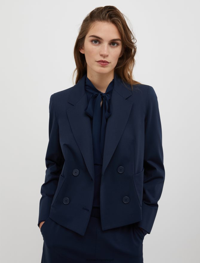 vestuário ponto MAX&Co. mulheres blazer de jersey trespassado azul-marinho B40R64305