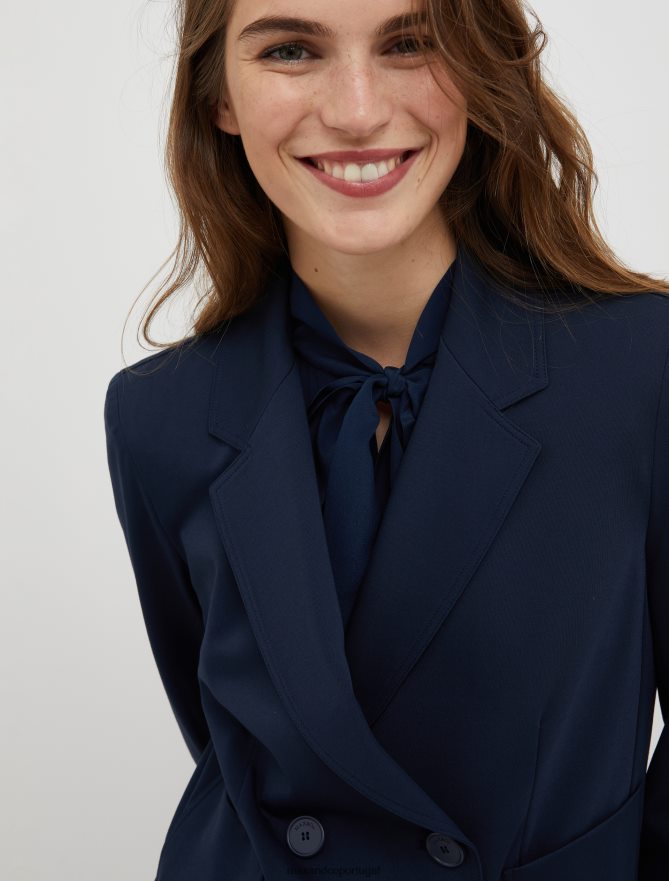 vestuário ponto MAX&Co. mulheres blazer de jersey trespassado azul-marinho B40R64305