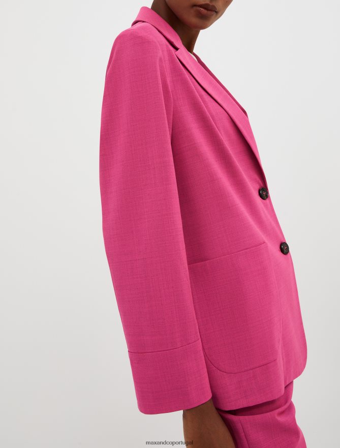 vestuário ponto MAX&Co. mulheres blazer de lã fúcsia B40R64169