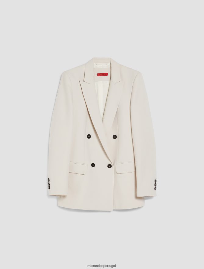 vestuário ponto MAX&Co. mulheres blazer de lona trespassado gelo B40R64175