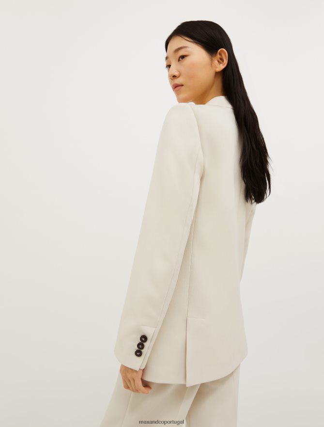 vestuário ponto MAX&Co. mulheres blazer de lona trespassado gelo B40R64175