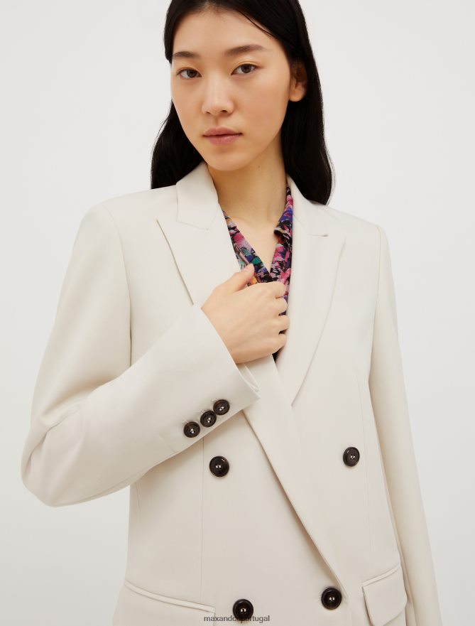 vestuário ponto MAX&Co. mulheres blazer de lona trespassado gelo B40R64175