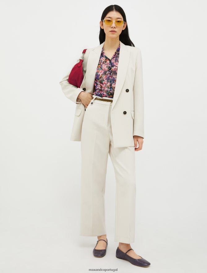 vestuário ponto MAX&Co. mulheres blazer de lona trespassado gelo B40R64175