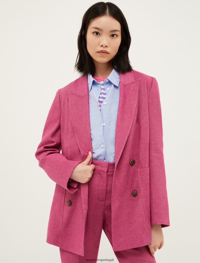 vestuário ponto MAX&Co. mulheres blazer de palangre rosa velha B40R64895