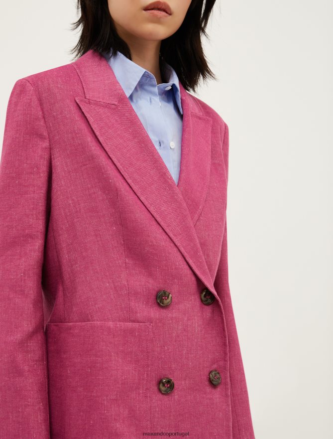 vestuário ponto MAX&Co. mulheres blazer de palangre rosa velha B40R64895