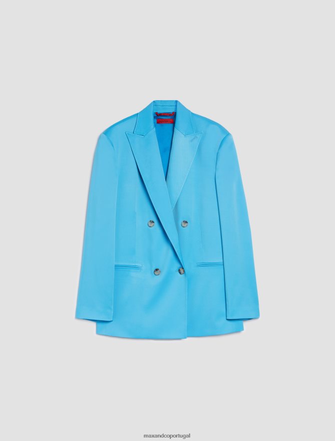 vestuário ponto MAX&Co. mulheres blazer de sarja de cavalaria azul claro B40R64213