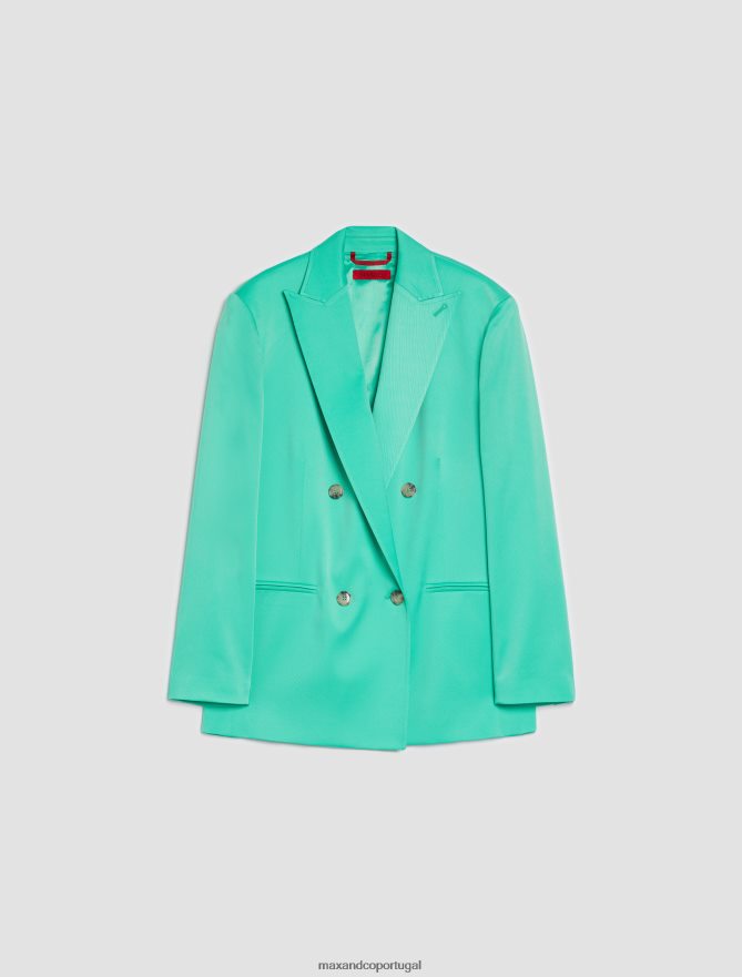 vestuário ponto MAX&Co. mulheres blazer de sarja de cavalaria verde B40R64211