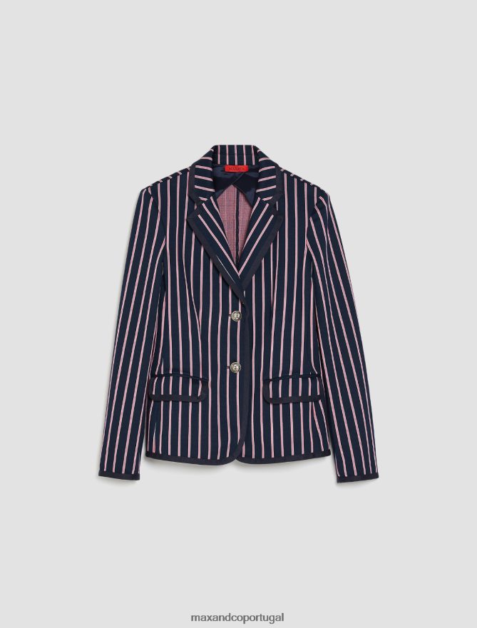 vestuário ponto MAX&Co. mulheres blazer listrado azul-marinho B40R64264
