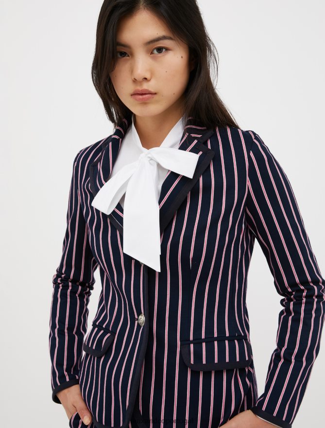 vestuário ponto MAX&Co. mulheres blazer listrado azul-marinho B40R64264