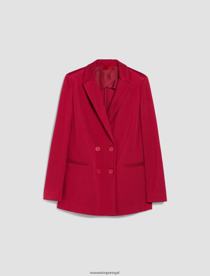 vestuário ponto MAX&Co. mulheres blazer trespassado Borgonha B40R64194