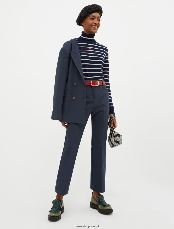 vestuário ponto MAX&Co. mulheres blazer trespassado azul-marinho B40R64217