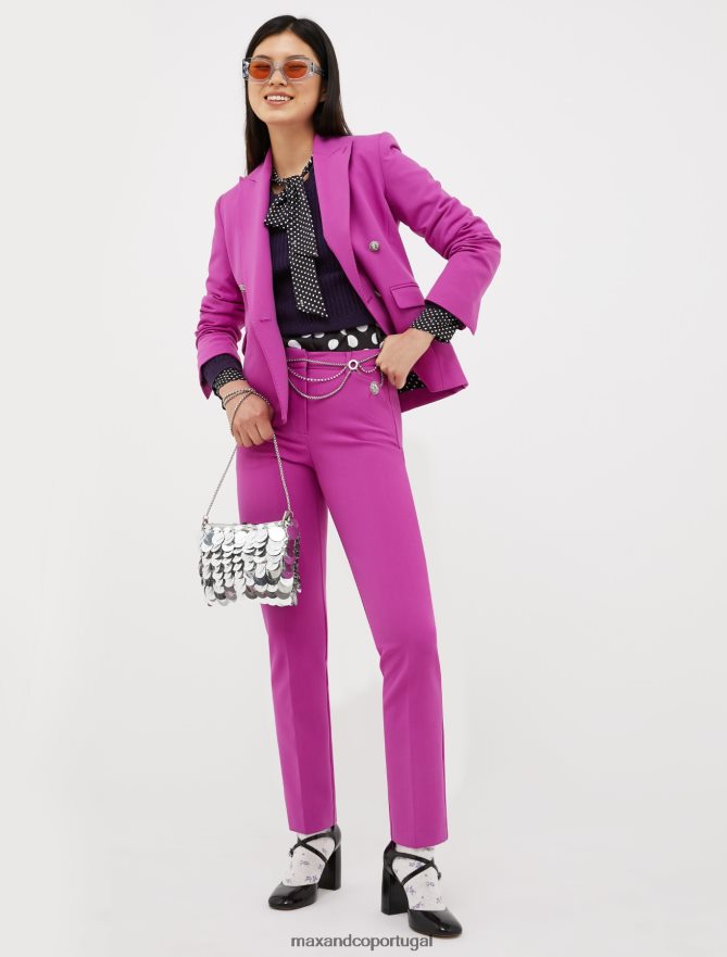 vestuário ponto MAX&Co. mulheres blazer trespassado duplo fúcsia B40R64198