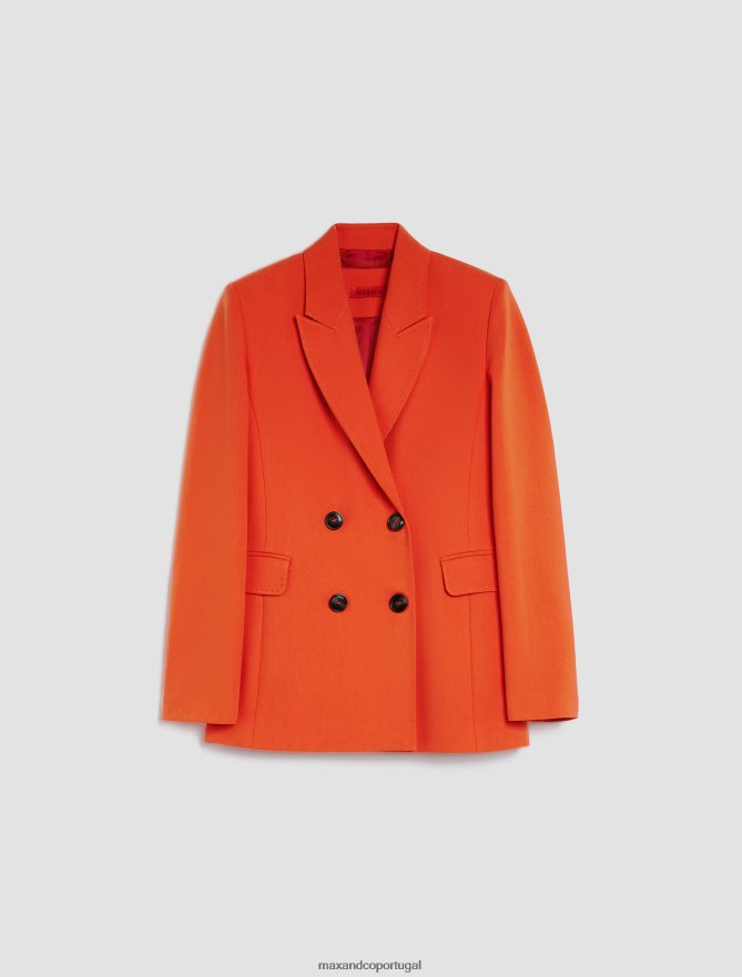 vestuário ponto MAX&Co. mulheres blazer trespassado laranja B40R64218