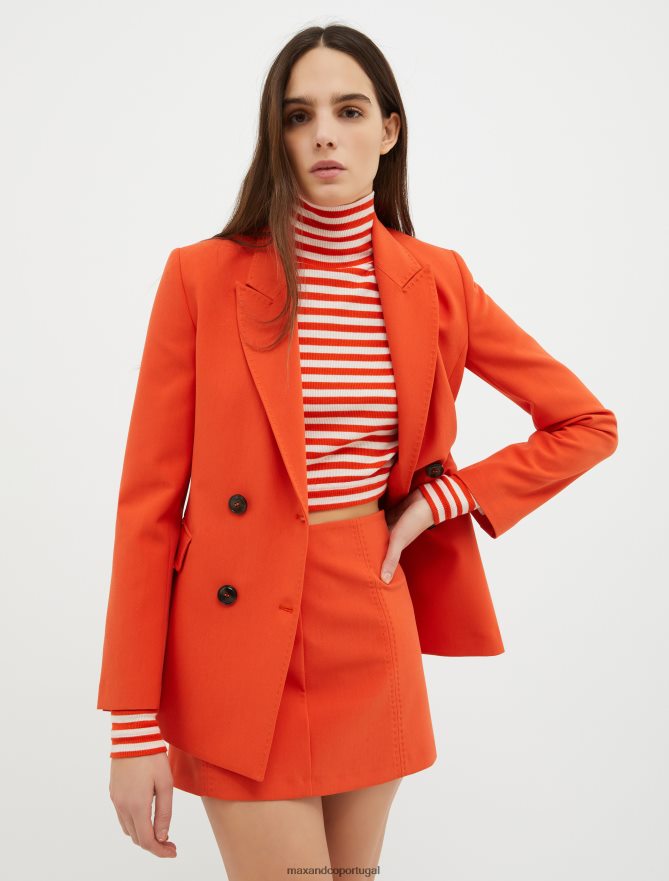 vestuário ponto MAX&Co. mulheres blazer trespassado laranja B40R64218