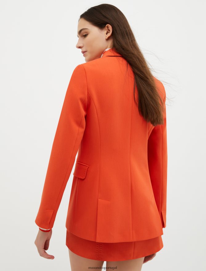 vestuário ponto MAX&Co. mulheres blazer trespassado laranja B40R64218