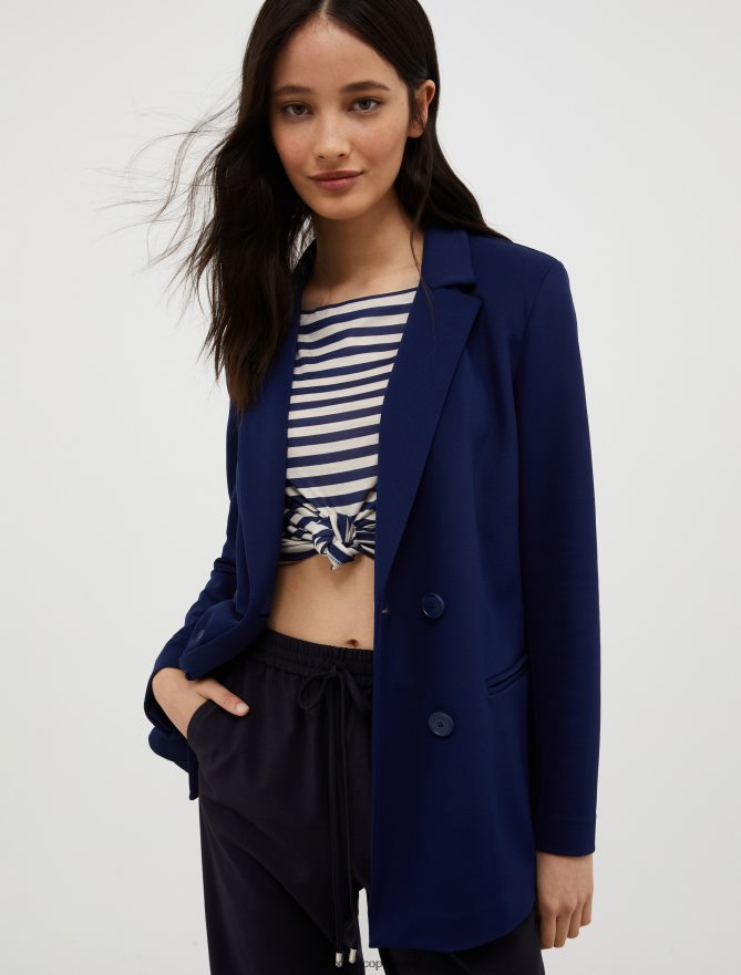 vestuário ponto MAX&Co. mulheres blazer trespassado porcelana azul B40R64195