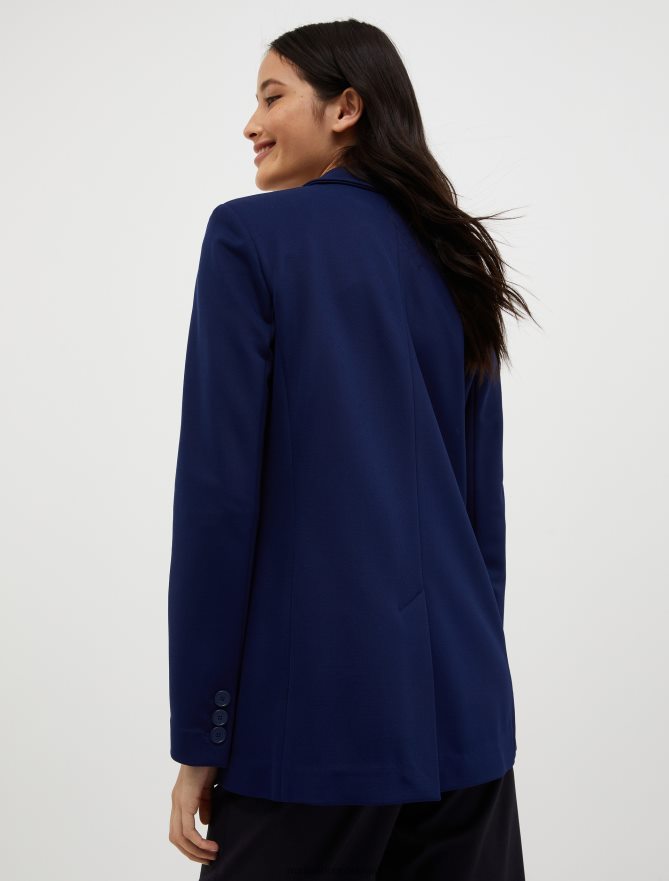 vestuário ponto MAX&Co. mulheres blazer trespassado porcelana azul B40R64195