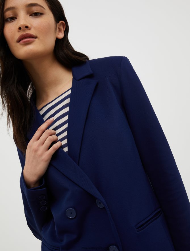 vestuário ponto MAX&Co. mulheres blazer trespassado porcelana azul B40R64195