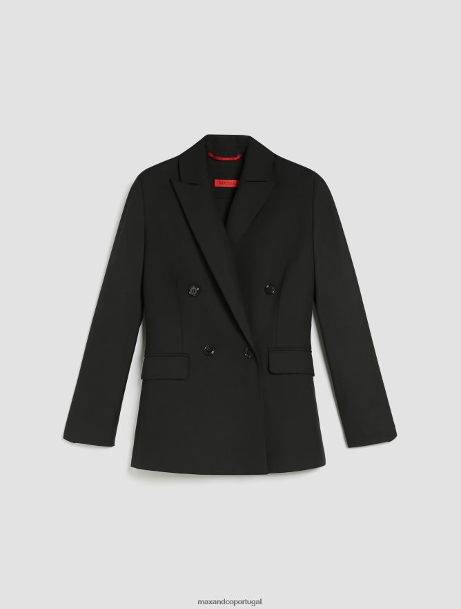 vestuário ponto MAX&Co. mulheres blazer trespassado preto B40R64880