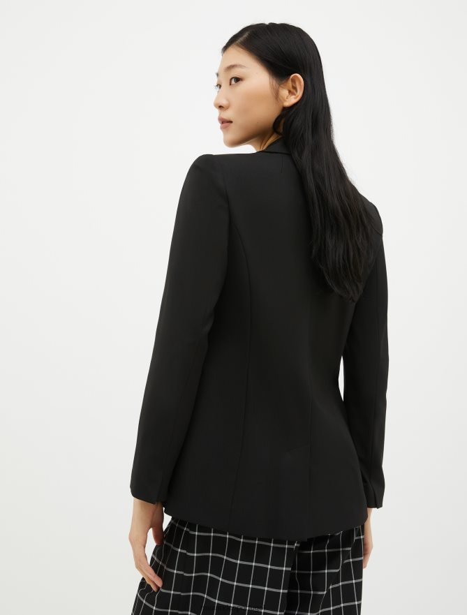vestuário ponto MAX&Co. mulheres blazer trespassado preto B40R64880