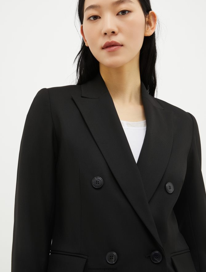 vestuário ponto MAX&Co. mulheres blazer trespassado preto B40R64880