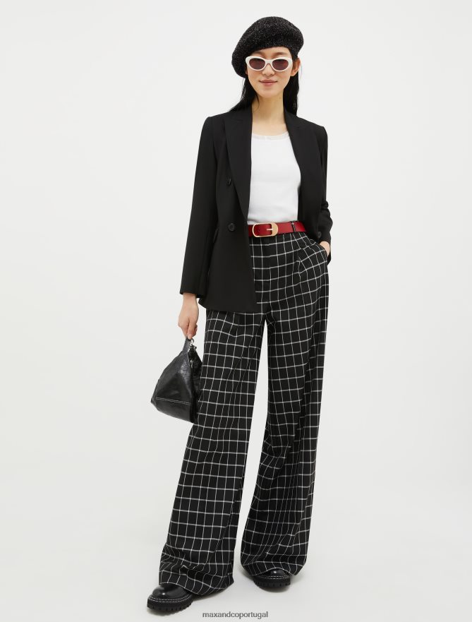vestuário ponto MAX&Co. mulheres blazer trespassado preto B40R64880