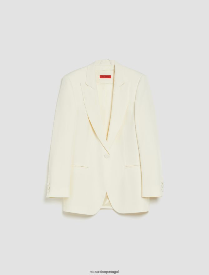 vestuário ponto MAX&Co. mulheres pessoas, lugares, blazer de cetim colorido branco B40R64254