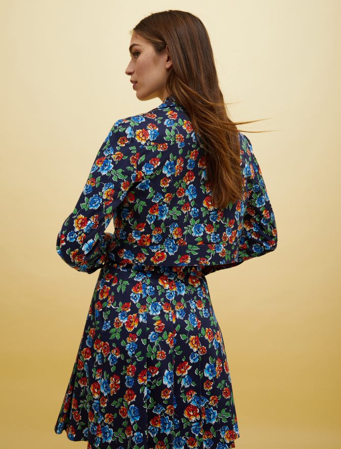 vestuário ponto MAX&Co. mulheres pessoas, lugares, jaqueta de motociclista colorida padrão azul marinho B40R64891