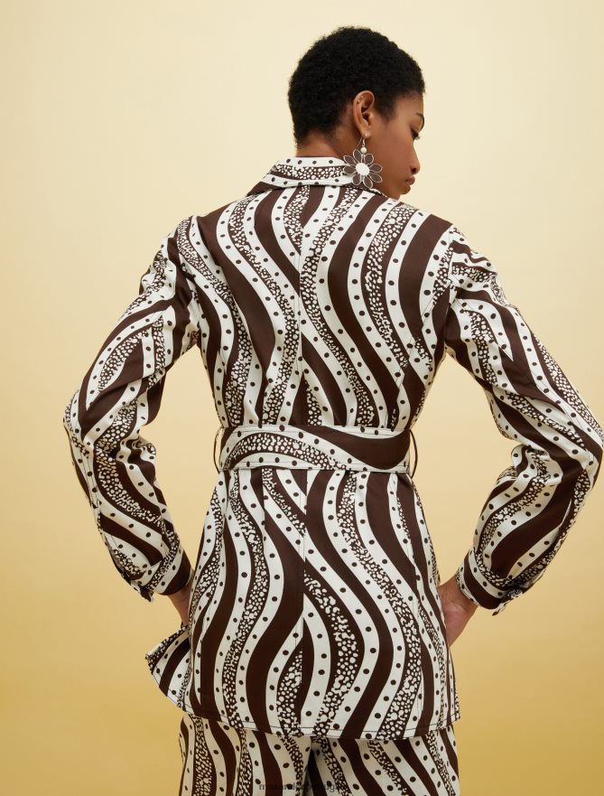 vestuário ponto MAX&Co. mulheres pessoas, lugares, jaqueta safari colorida padrão marrom B40R64245