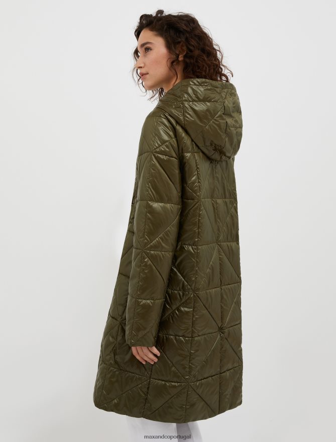 vestuário ponto MAX&Co. mulheres casaco acolchoado com capuz verde cáqui B40R64927