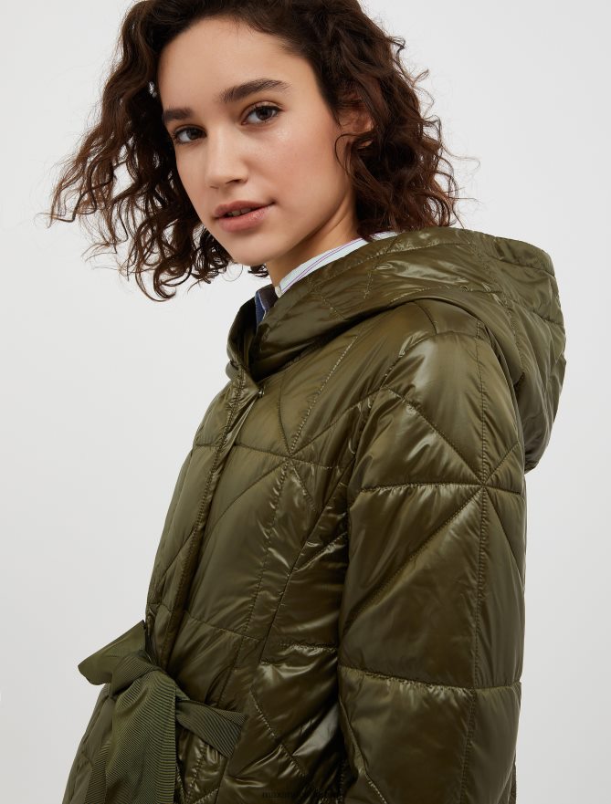 vestuário ponto MAX&Co. mulheres casaco acolchoado com capuz verde cáqui B40R64927