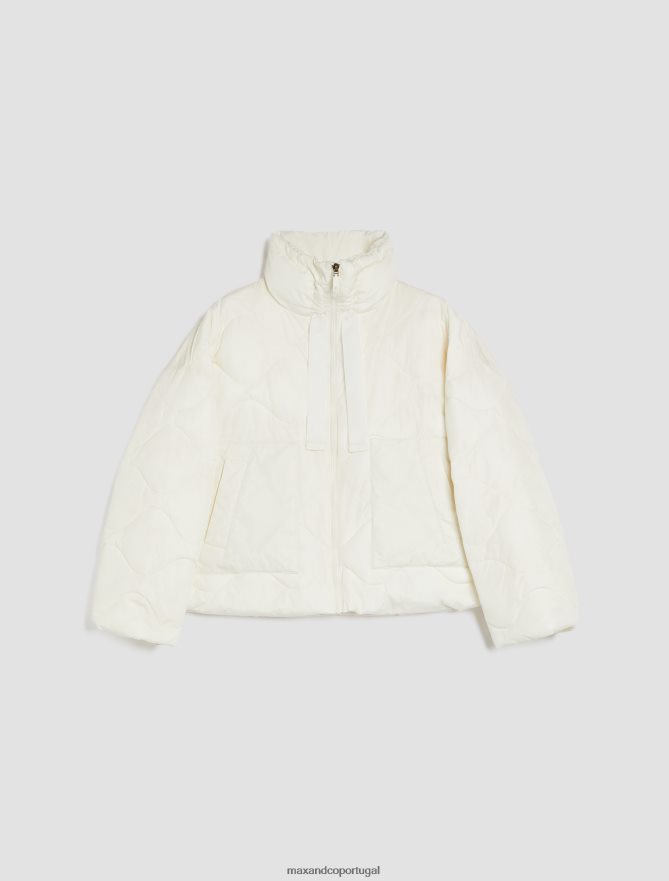 vestuário ponto MAX&Co. mulheres jaqueta acolchoada com cordão marfim B40R64925