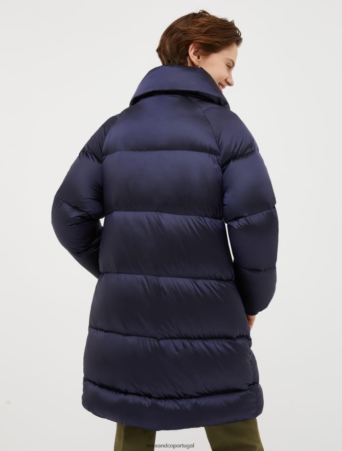 vestuário ponto MAX&Co. mulheres jaqueta acolchoada com penas azul-marinho B40R64931