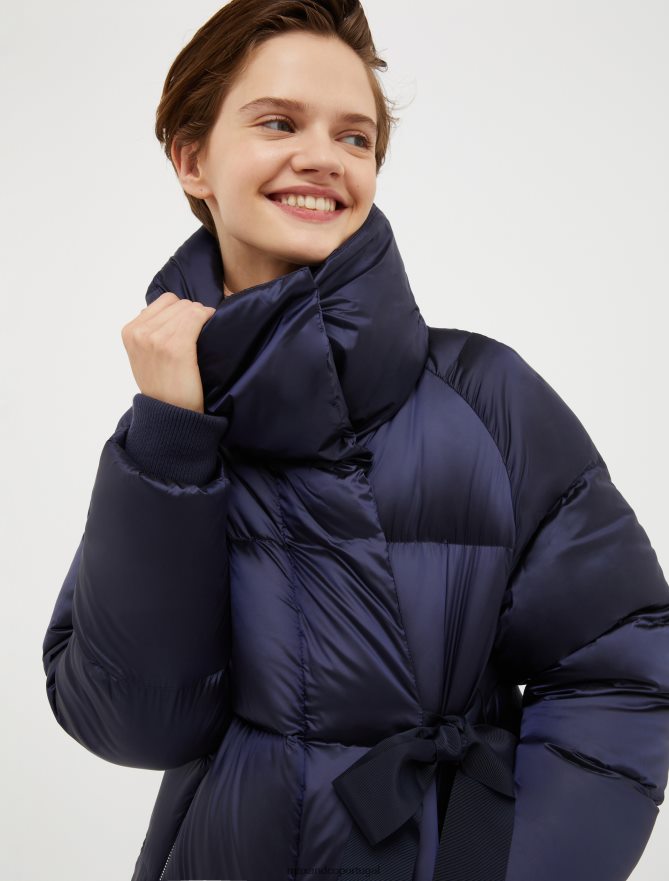 vestuário ponto MAX&Co. mulheres jaqueta acolchoada com penas azul-marinho B40R64931