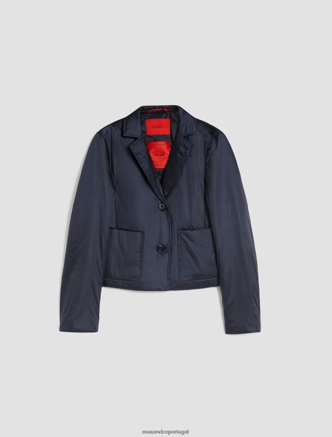 vestuário ponto MAX&Co. mulheres jaqueta cropped acolchoada azul-marinho B40R64912