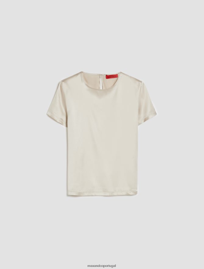 vestuário ponto MAX&Co. mulheres blusa de cetim de seda cordão B40R64631