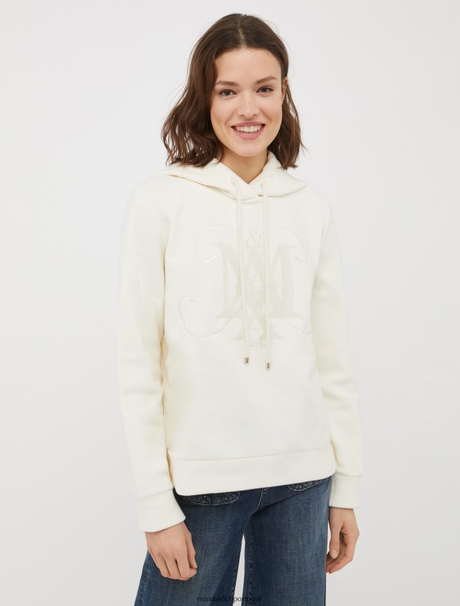 vestuário ponto MAX&Co. mulheres moletom com capuz monograma marfim B40R64634