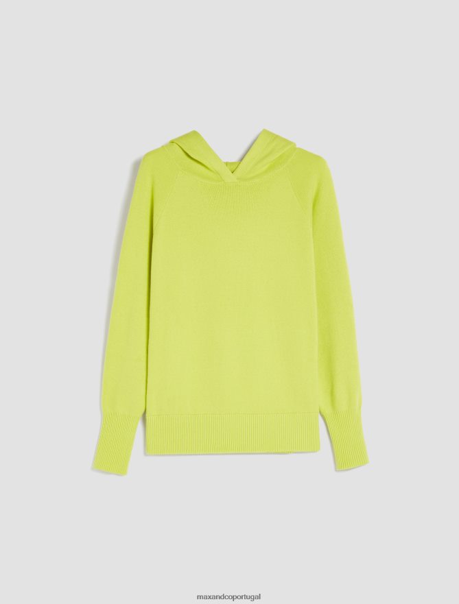 vestuário ponto MAX&Co. mulheres moletom de algodão e caxemira azul claro B40R64644