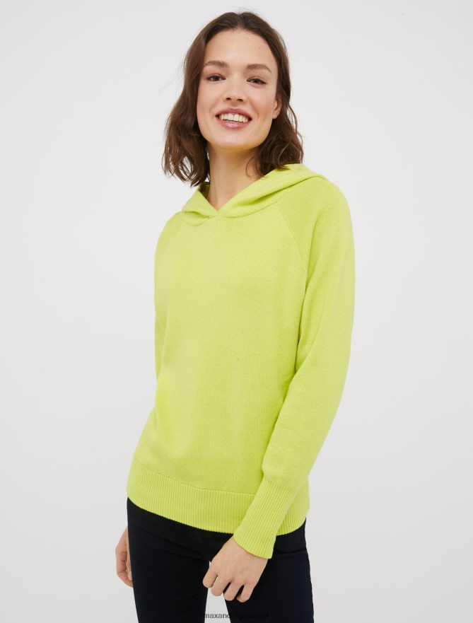 vestuário ponto MAX&Co. mulheres moletom de algodão e caxemira azul claro B40R64644