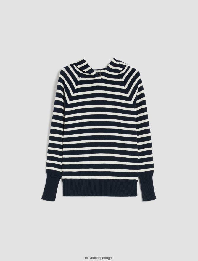 vestuário ponto MAX&Co. mulheres moletom de algodão e caxemira azul-marinho B40R64643