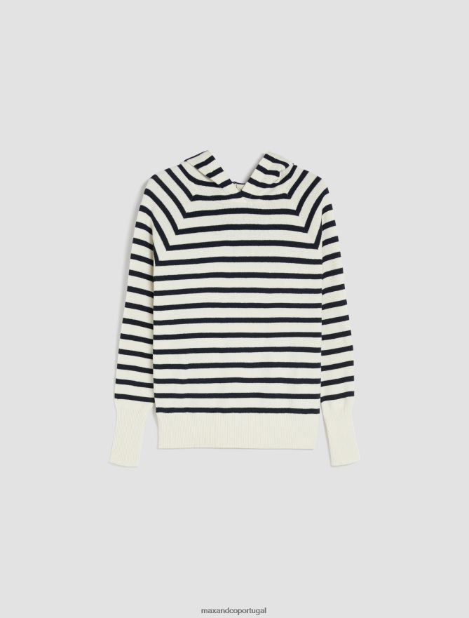 vestuário ponto MAX&Co. mulheres moletom de algodão e caxemira óptica branca B40R64642