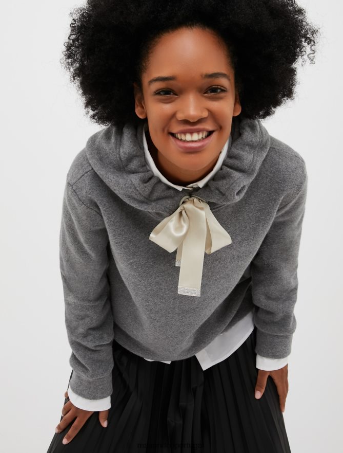 vestuário ponto MAX&Co. mulheres moletom de algodão escovado cinza médio B40R64656