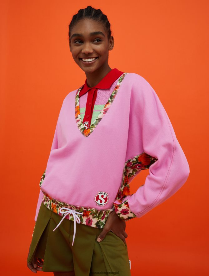 vestuário ponto MAX&Co. mulheres moletom estampado superga lilás B40R64617