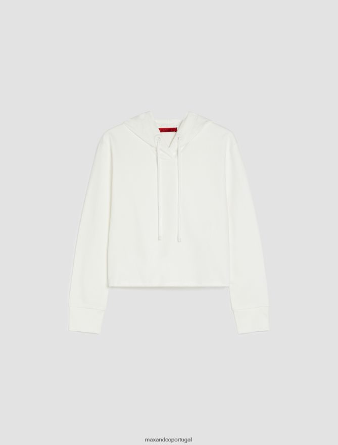 vestuário ponto MAX&Co. mulheres moletom marinho com capuz padrão branco B40R64620