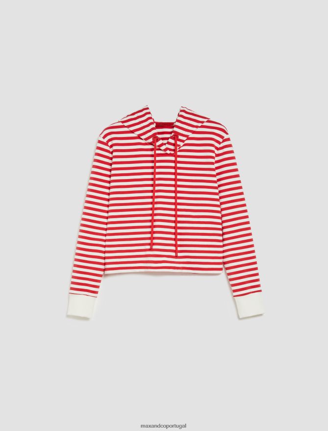 vestuário ponto MAX&Co. mulheres moletom marinho com capuz vermelho B40R64619