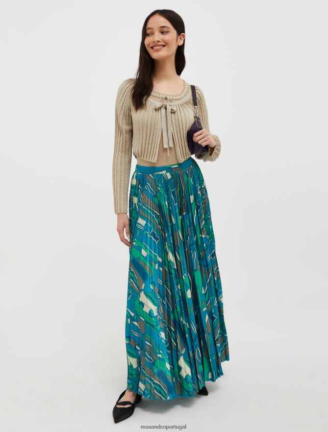 vestuário ponto MAX&Co. mulheres cardigan cropped em malha lurex bege B40R64328