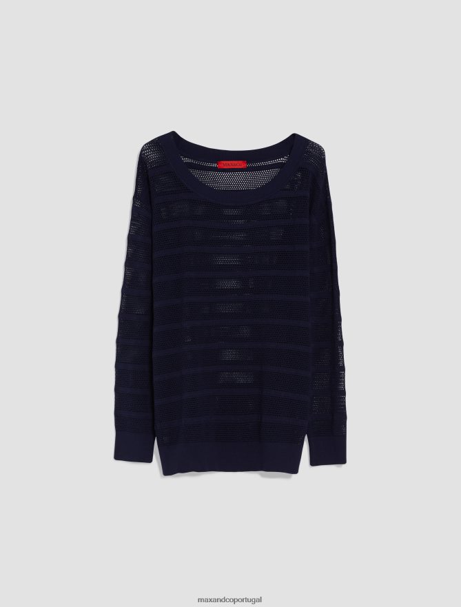 vestuário ponto MAX&Co. mulheres jumper listrado a céu aberto preto B40R64344