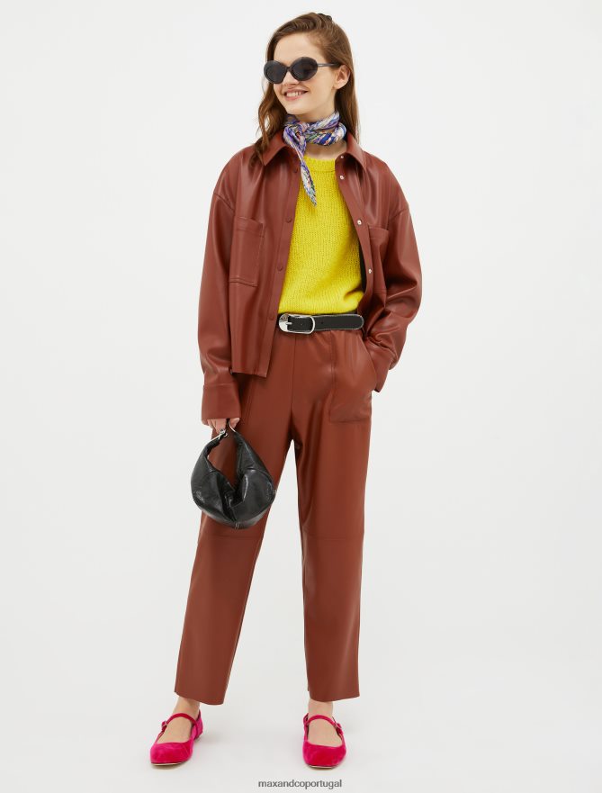 vestuário ponto MAX&Co. mulheres pulôver com mistura de mohair amarelo claro B40R64414