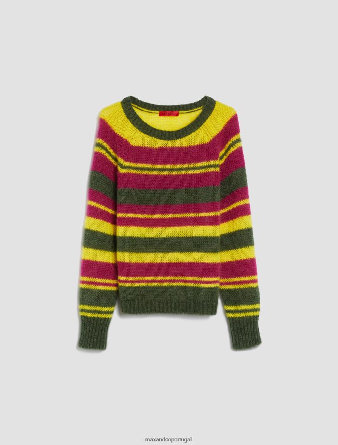 vestuário ponto MAX&Co. mulheres pulôver com mistura de mohair verde claro B40R64416