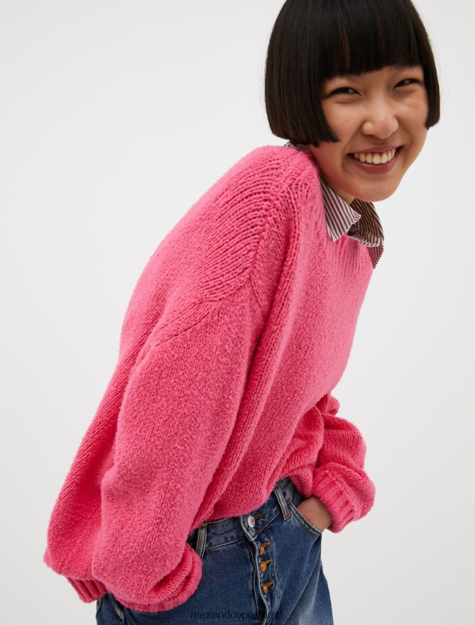 vestuário ponto MAX&Co. mulheres suéter casulo de algodão oversized rosa rosa B40R64377
